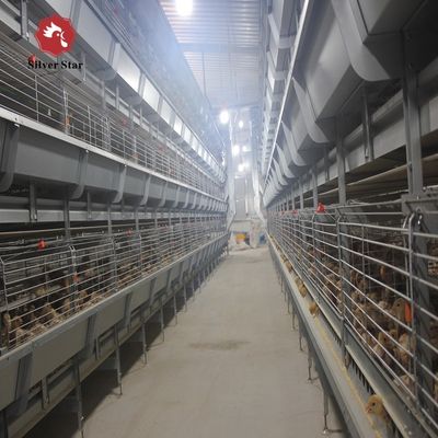 Moderne geautomatiseerde H-type broilerboerderij kooi systeem.
